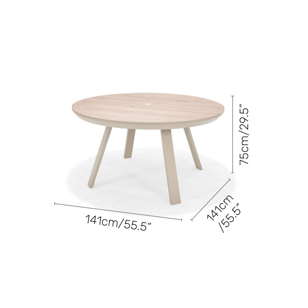 Mesa redonda de Patio Diámetro 141cm - Urbanite Beige