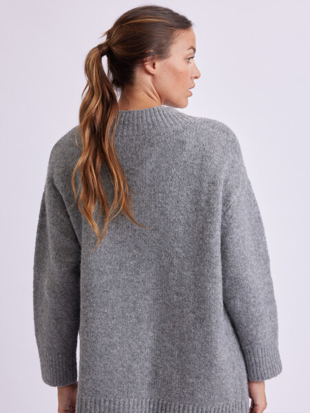 Cardigan de punto Gris Melange
