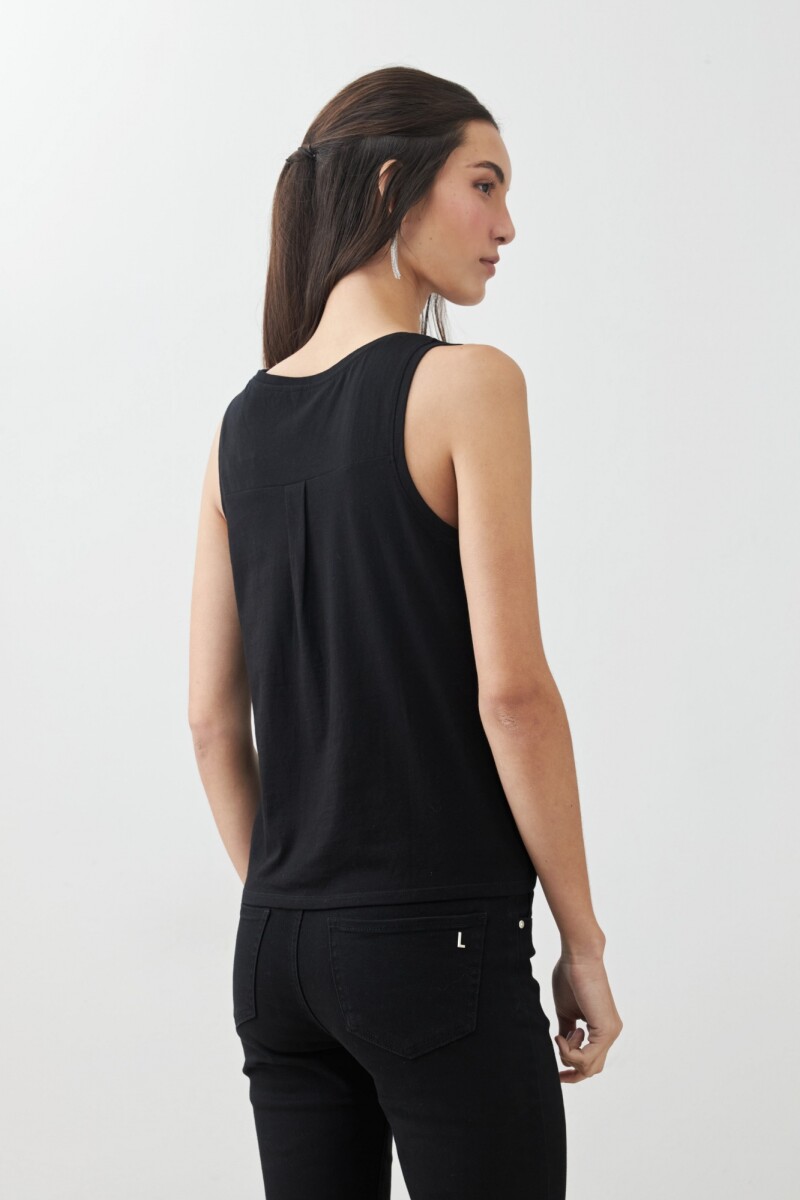 Musculosa escote a la base negro
