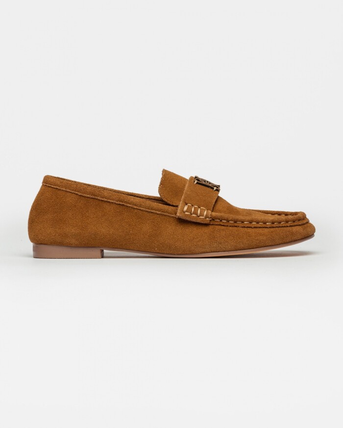 Mocasín Cannes en cuero gamuza Cuoio