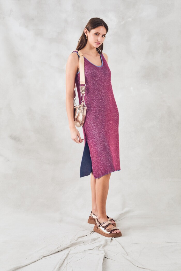 Vestido Lurex Reversible Multi