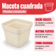 Set x3 Maceta cuadrada 1,9 lts ARENA