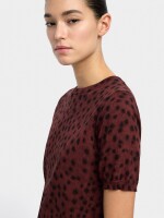 Jersey De Punto Estampado Animal burdeos