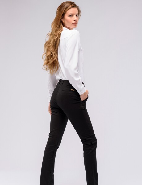 PANTALÓN DE GABARDINA CLÁSICO Negro