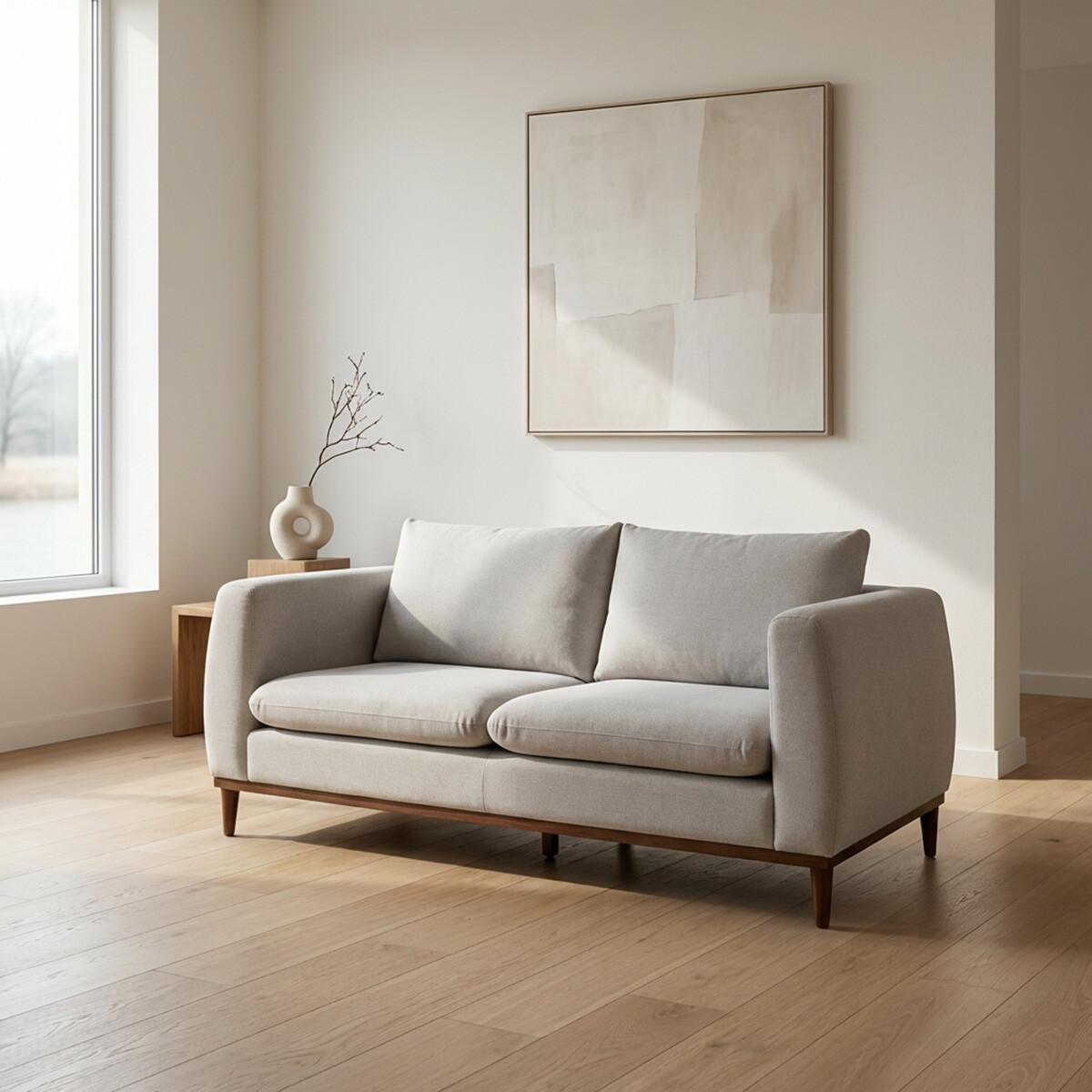 Sofá Vicenzo - Microfibra - 3 cuerpos - FX4-10 (Beige) 