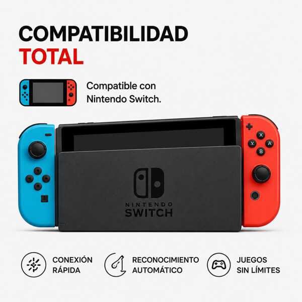Control Joystick Para Nintendo Switch Inalámbrico Bluetooth Color Rojo y Azul.