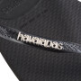 Slim Square Logo Metallic - Mujer Negro/Plata
