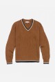 Sweater terminaciones en contraste - Hombre BEIGE