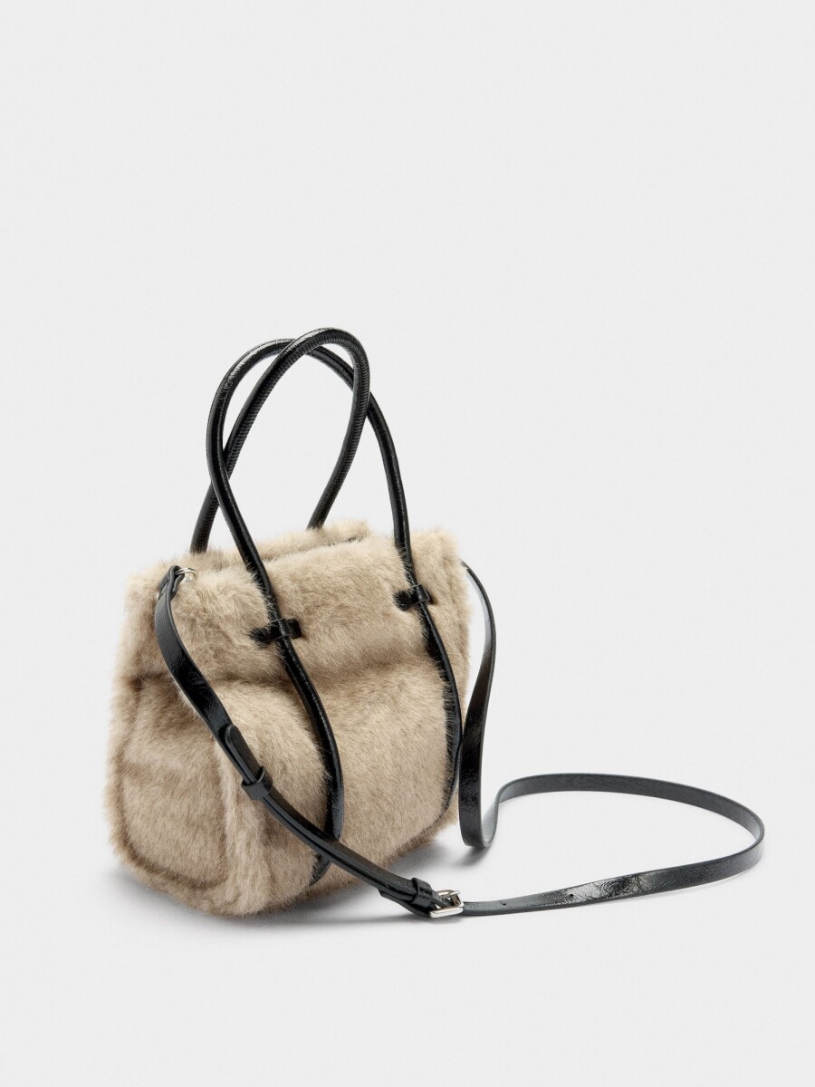 Bolso Tote Efecto Pelo crudo
