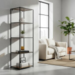 ESTANTERIA 5 NIVELES 45X30X150CM MADERA Y METAL ESTANTERIA 5 NIVELES 45X30X150CM MADERA Y METAL