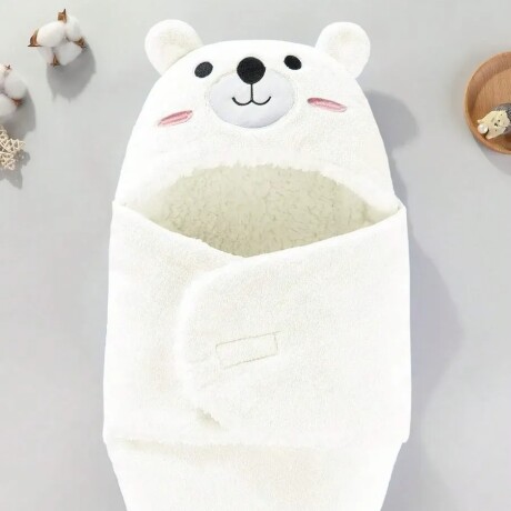 Manta Envolvente Bebé Oso Blanco