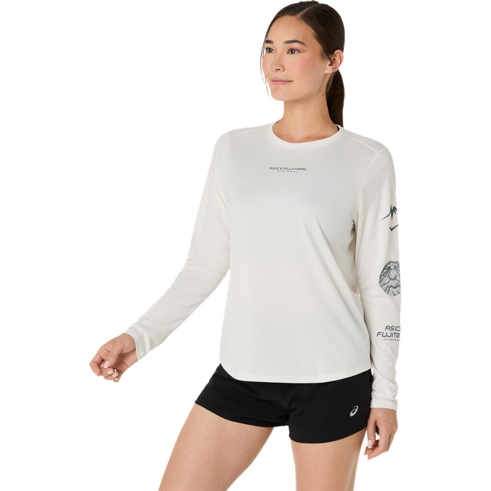 Polo Running Fujitrail Logo LS Top Mujer Cream