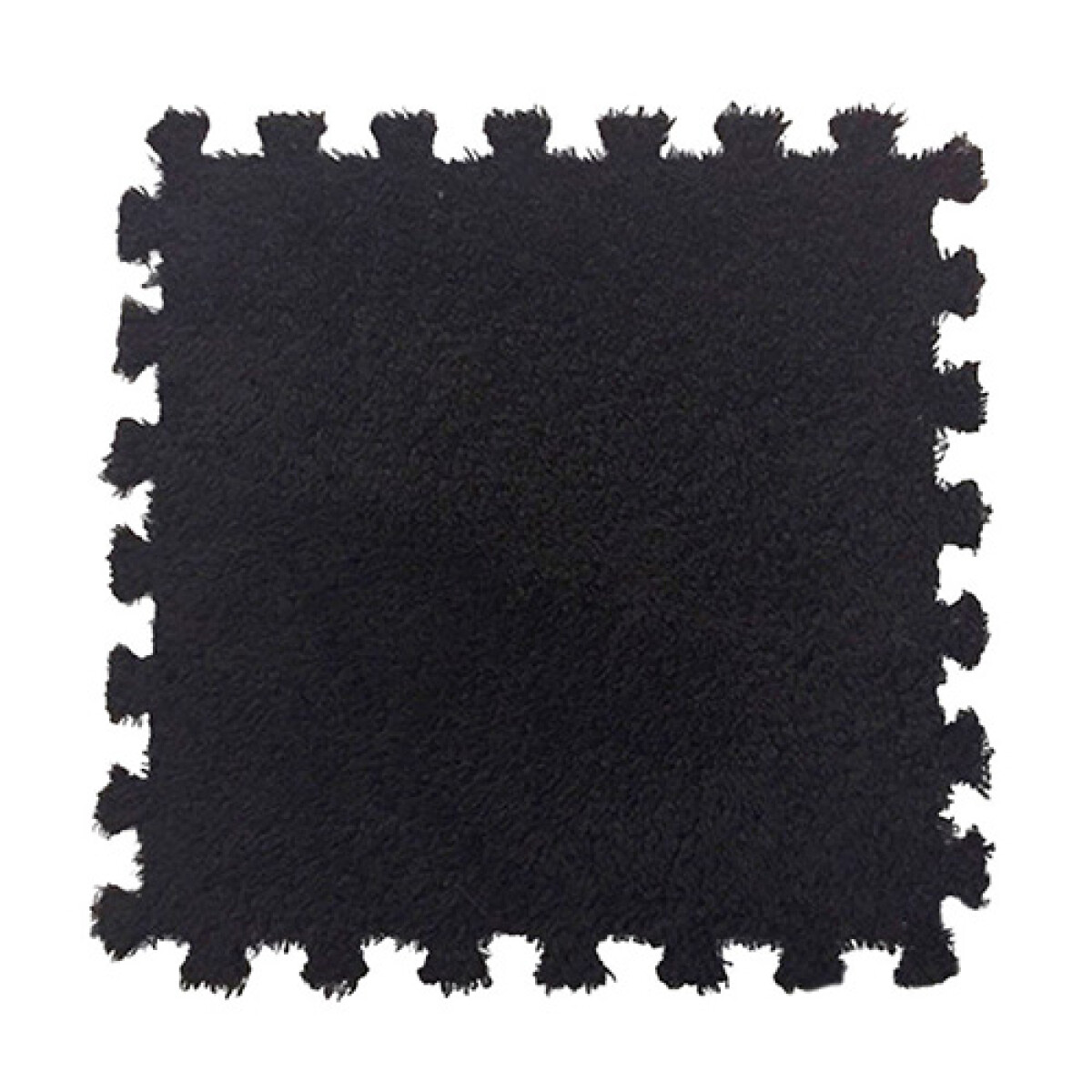 Alfombra Puzzle Goma Eva Peluda Infantil Shaggy 30 cm X10 UNIDADES - NEGRO 