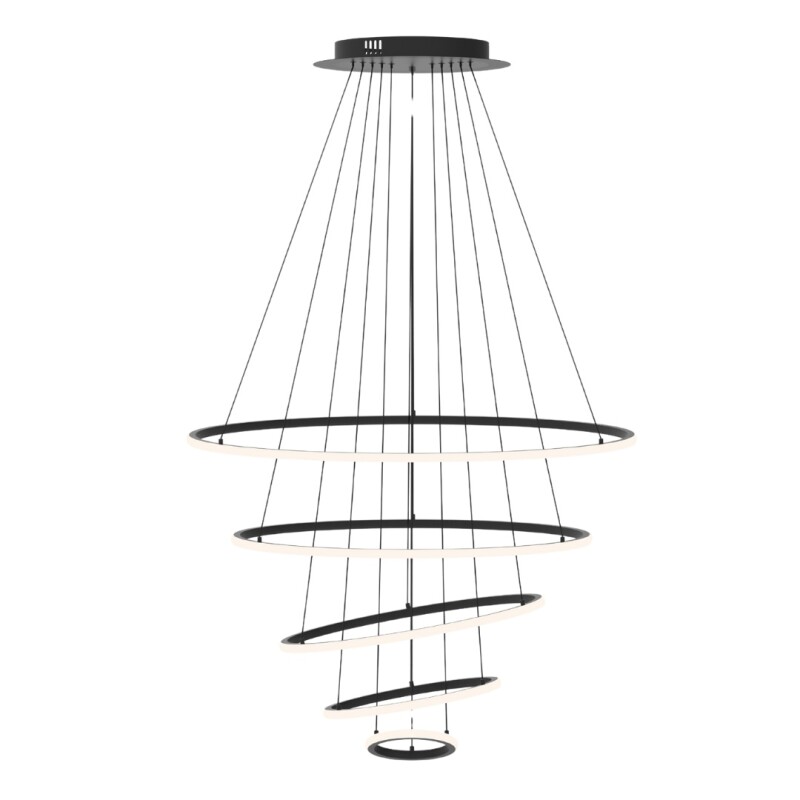 COLGANTE LED 120W ANILLOS 3000K NEGRO 20+40+60+80+100CM" COLGANTE LED 120W ANILLOS 3000K NEGRO 20+40+60+80+100CM"