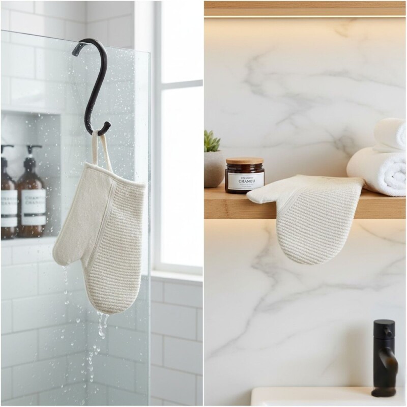 MANOPLA EXFOLIANTE P/BAÑO 18X20CM Unica