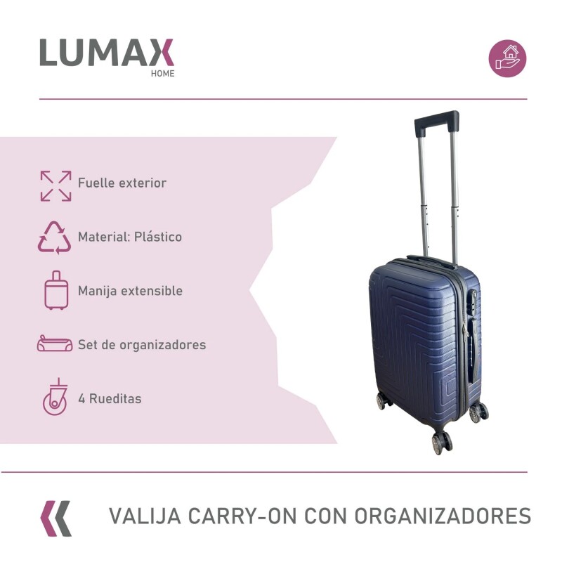 Valija Carry-on de mano Rígidas Con Organizadores Azul oscuro