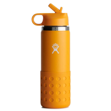 Botella Hydro Flask 20 Oz Kids Wide Mouth Straw Lid And Boot Starfish Naranja