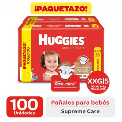 Pañales Huggies Supreme Care Talle Xxg 100 Uds. Pañales Huggies Supreme Care Talle Xxg 100 Uds.