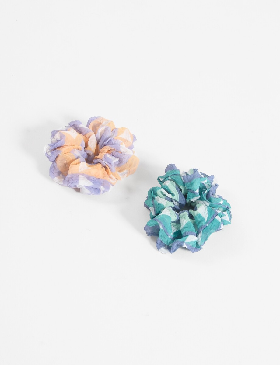 Set de gomita scrunchie cruadros - multicolor 