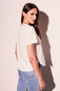 Remera Texturada Manga Corta Blanco
