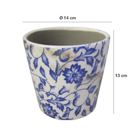Maceta Redonda en Cerámica con Diseño Decorativo Ø14x13cm Maceta Redonda En Cerámica Con Diseño Decorativo ø14x13cm