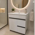 MUEBLE DE BAÑO 60 CM 1 PUERTA + 2 CAJONES - MESADA DE LOZA NEVADA MUEBLE DE BAÑO 60 CM 1 PUERTA + 2 CAJONES - MESADA DE LOZA NEVADA