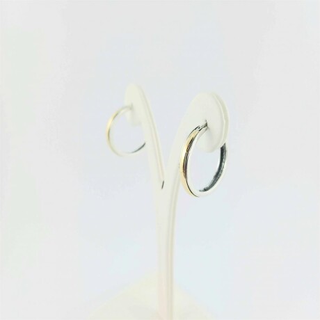 Aros de plata 925 con double en oro 18 ktes. Aros de plata 925 con double en oro 18 ktes.