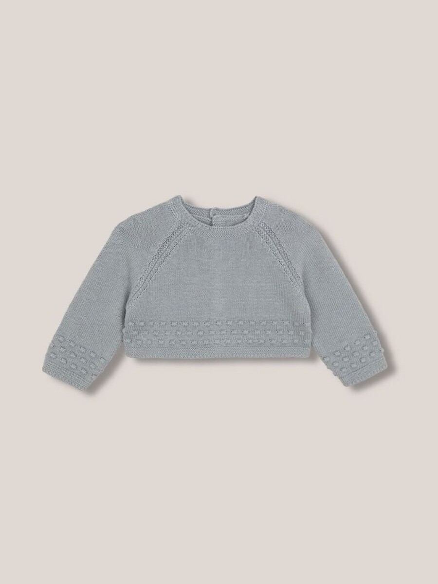 Jersey Con Detalles De Punto Bobo Verde Suave