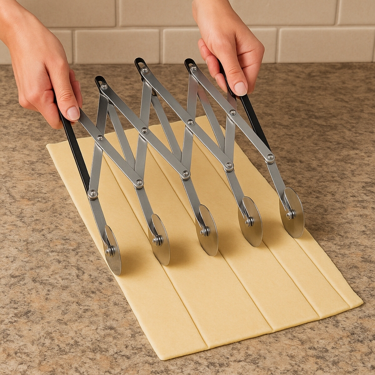 Corta pastas inox extensible 5 ruedas 