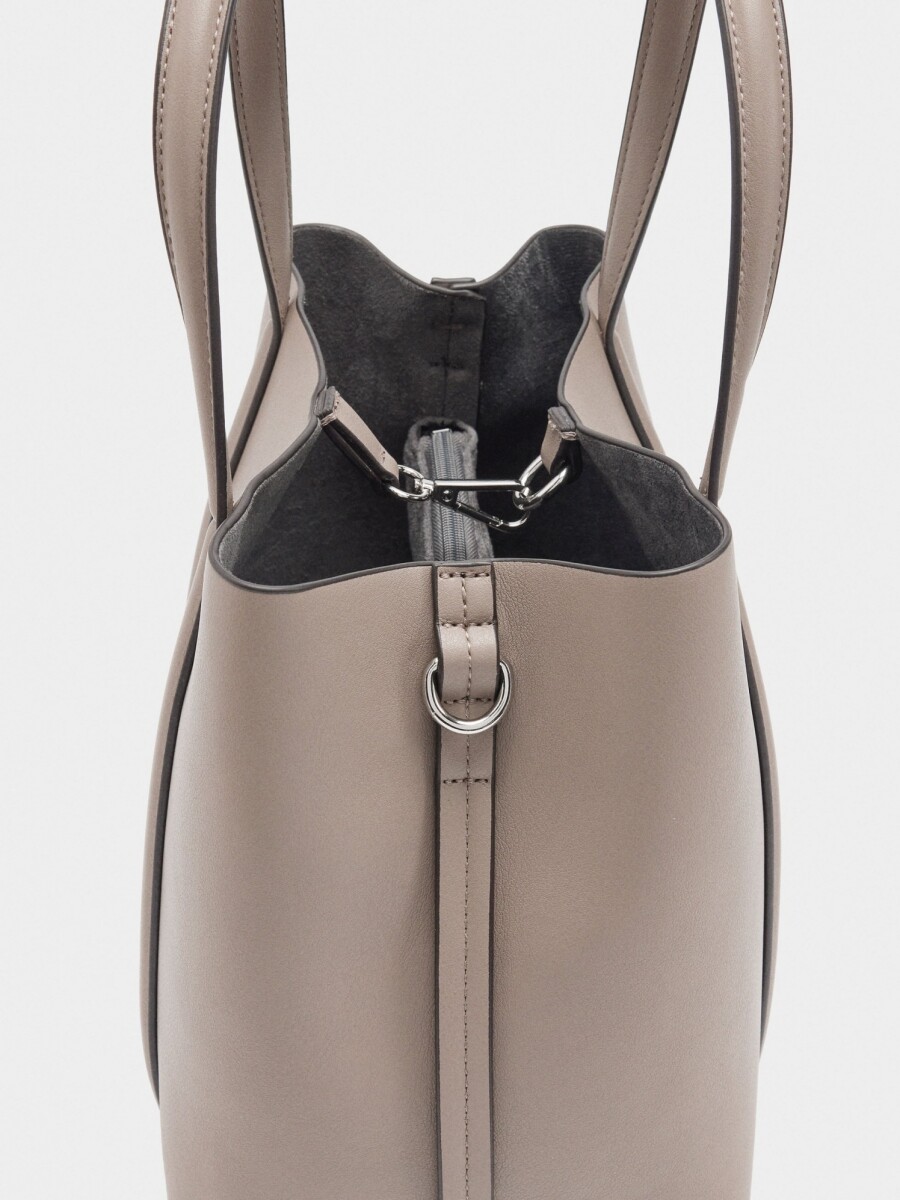 Bolso Tote Con Bandolera M gris