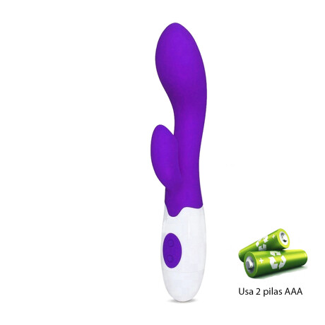 Vibrador Con Doble Estímulo Desing Curvo A Pila Violeta