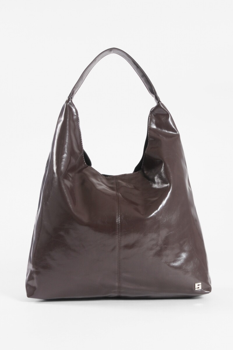 Cartera hobo shinny chocolate