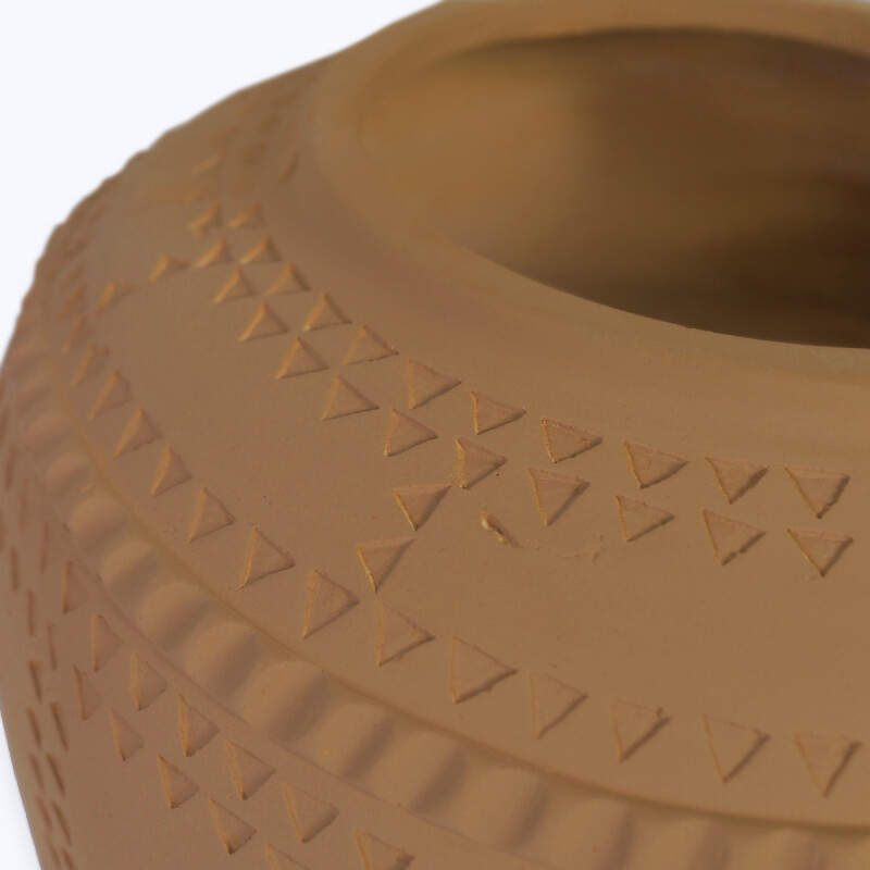 FLORERO CERAMICA BEIGE OSC 30X30X30CM Unica