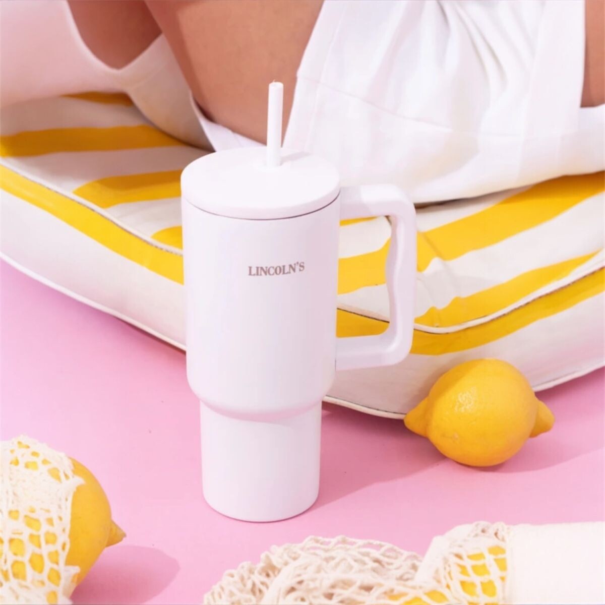 Vaso termico Acero Inox. 890ml Lincolns - Blanco 