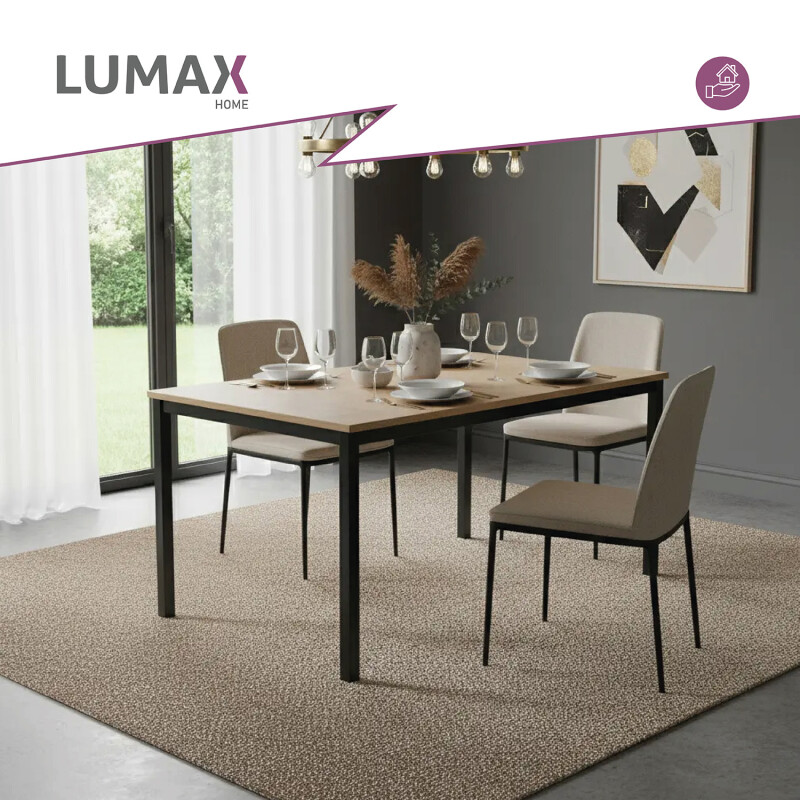 Mesa de comedor madera y hierro 120x80 Mesa de comedor madera y hierro 120x80