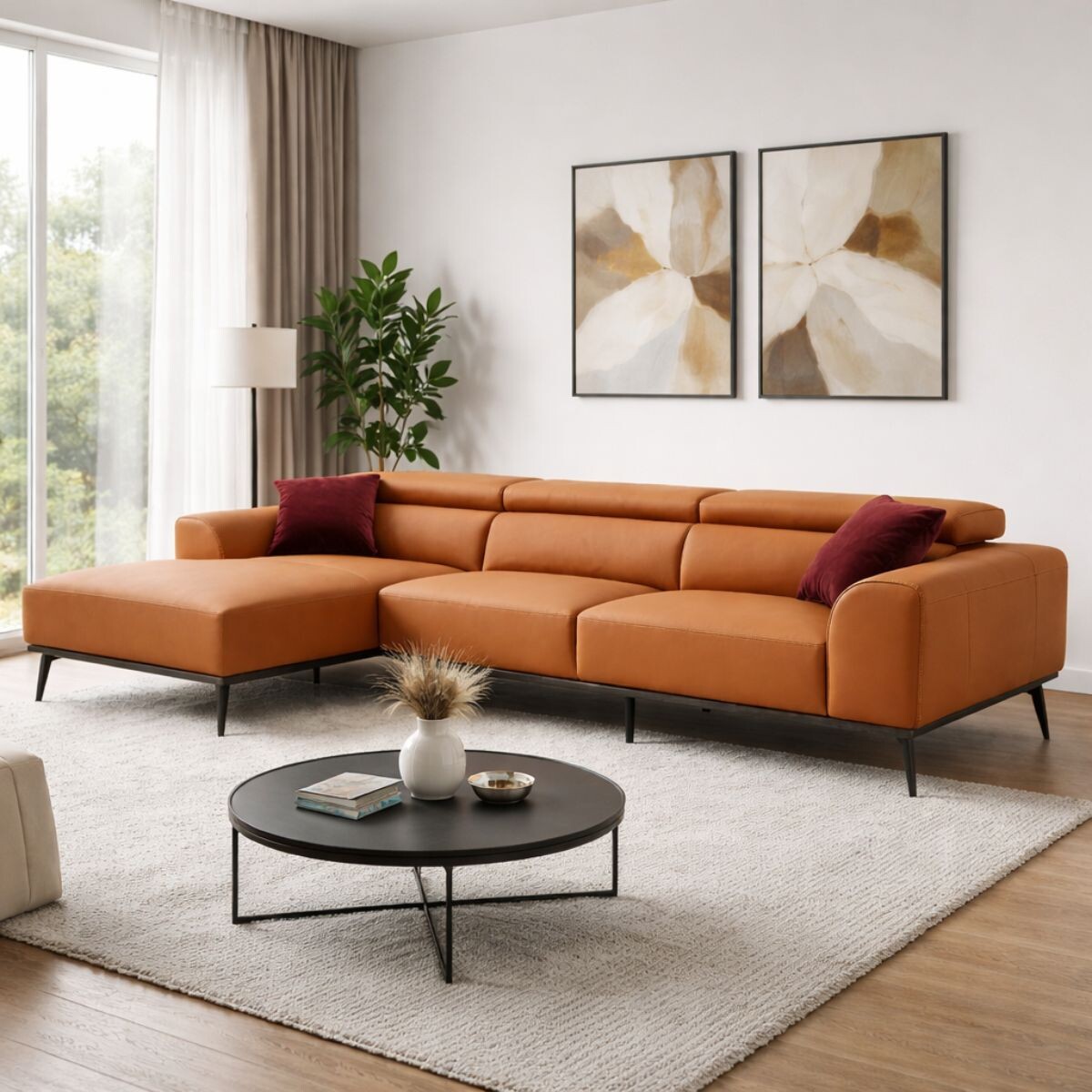 Sofá DUNA CUERO Marrón IZQUIERDO 