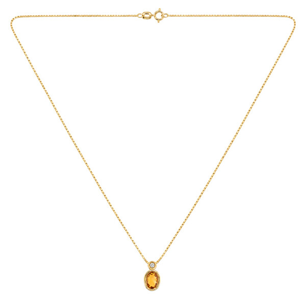 Colgante Silvia de Oro Amarillo 18k con Brillante y Citrino Colgante Silvia de Oro Amarillo 18k con Brillante y Citrino