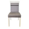 SILLA EN MADERA LACA BLANCA - TAPIZADA TELA GRIS SILLA EN MADERA LACA BLANCA - TAPIZADA TELA GRIS