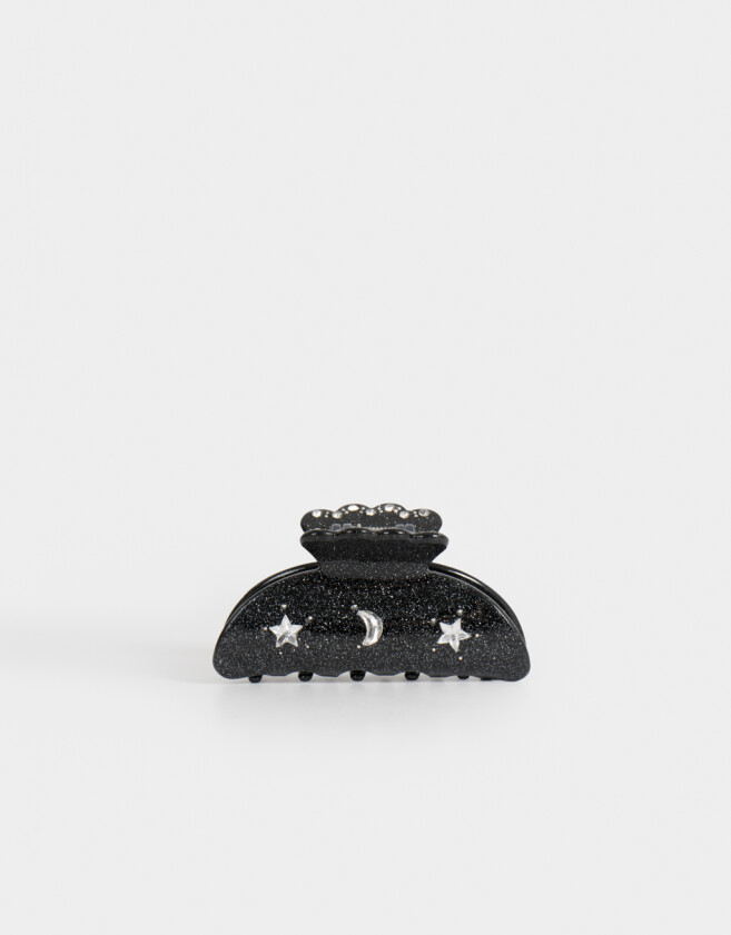 Broche Especiales Broche Strass Luna Y Estrellas - Negro