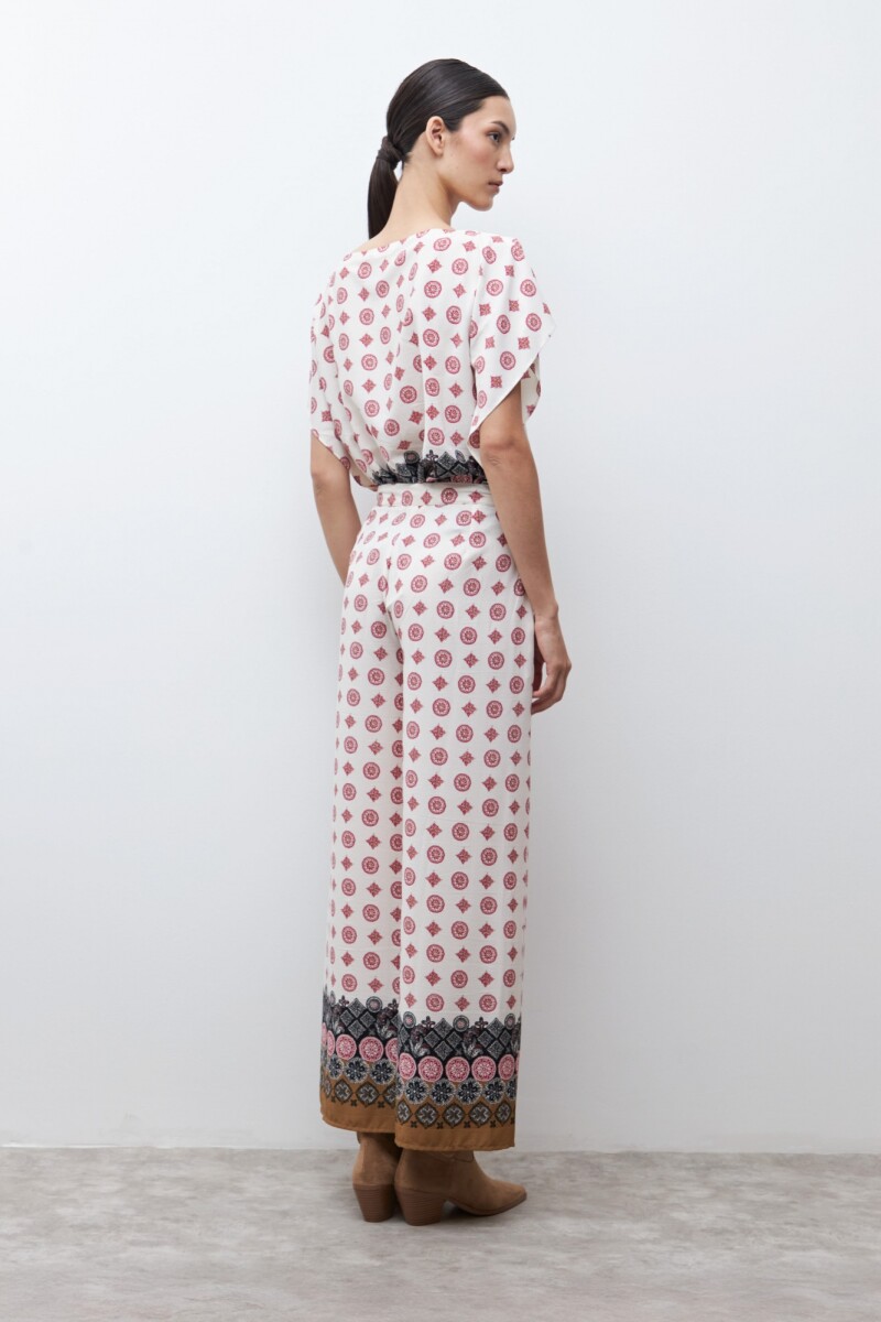 Pantalón estampado Aripé crudo