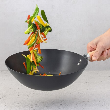 SARTEN WOK CUORI 28 CM CARBONE Sin color