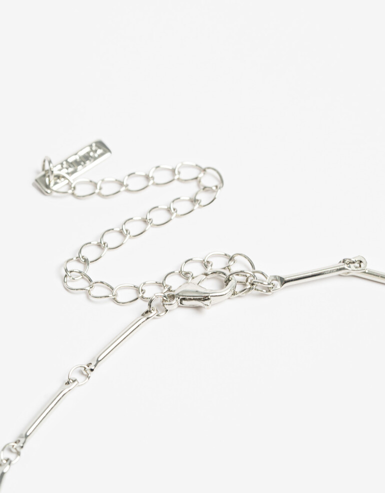 Collares Largos Metal Collar Largo Inicial S - Plateado Rodio