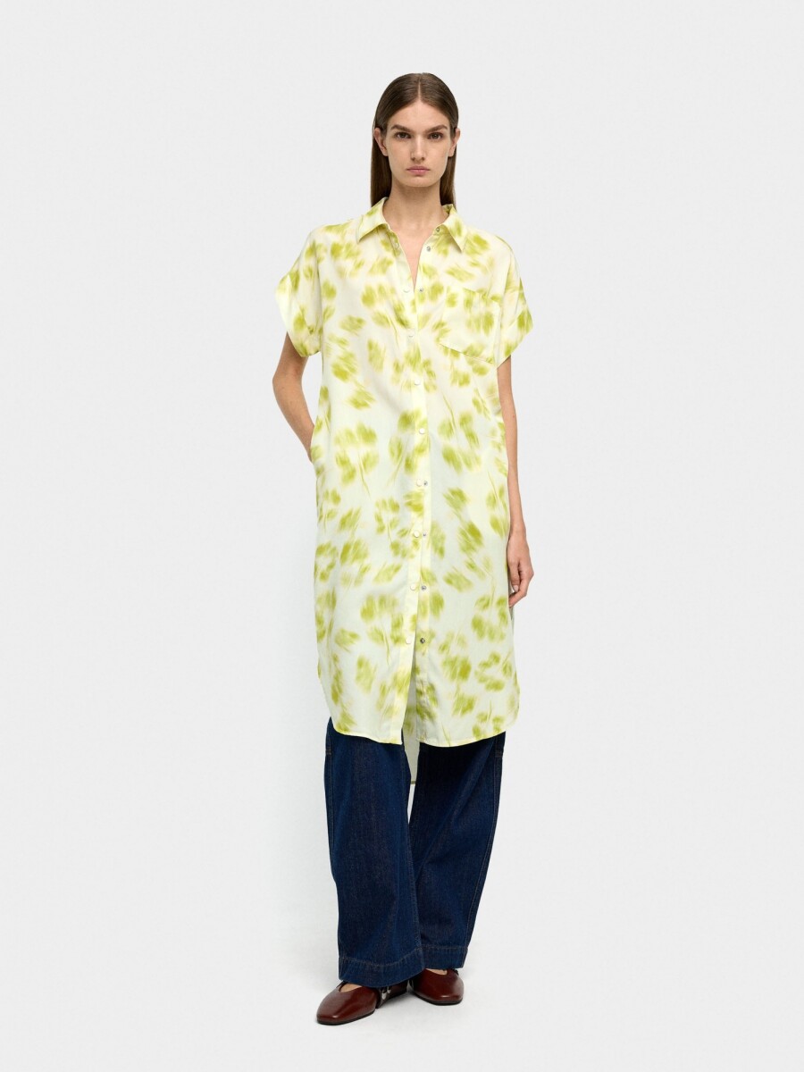 Vestido Camiseiro Estampado multicolor