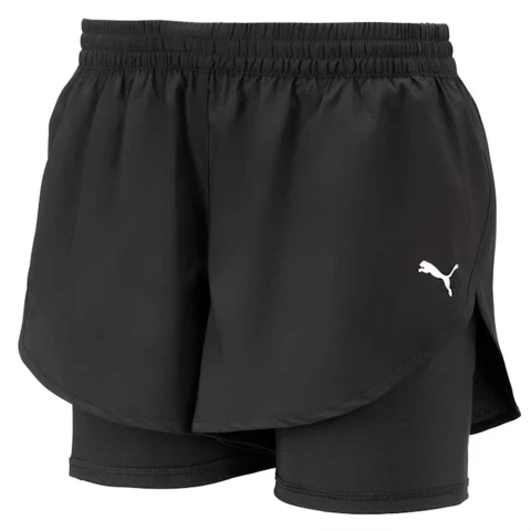 2 In 1 Run Short W - Mujer Black/black