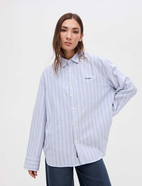 Camisa Cher Rayas celeste