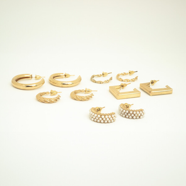 SET 5 AROS DISEÃƒâ€˜OS SURTIDOS DORADOS