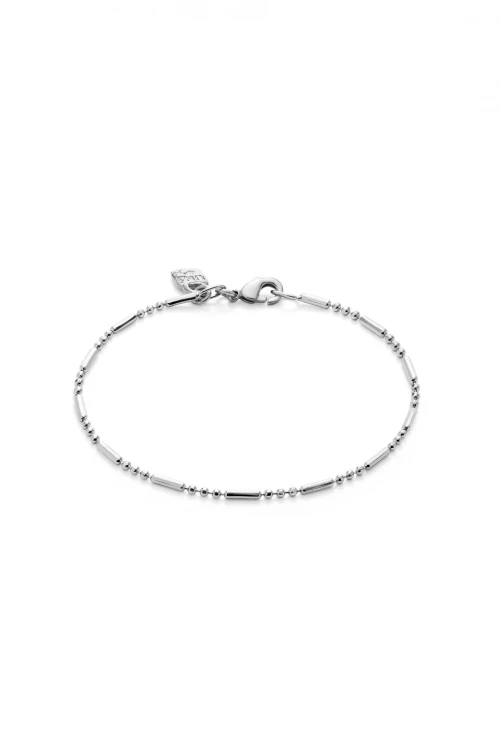 PULSERA CON BOLAS Y PIEZAS ALARGADAS BAÑADA EN PLATA DE LEY Pulsera