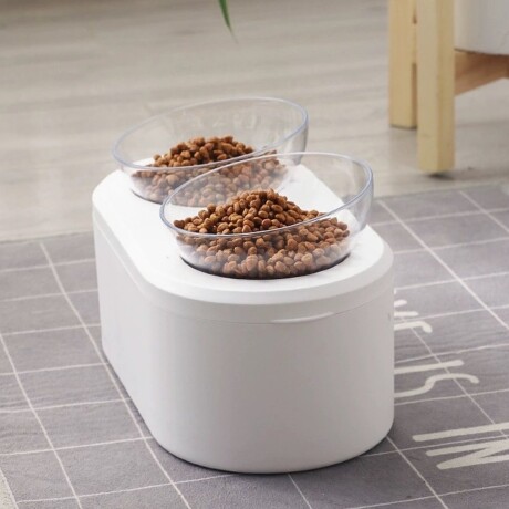 Comedero/Bebedero Plástico Doble Pet con Contenedor - Blanco Comedero/Bebedero Plástico Doble Pet con Contenedor - Blanco