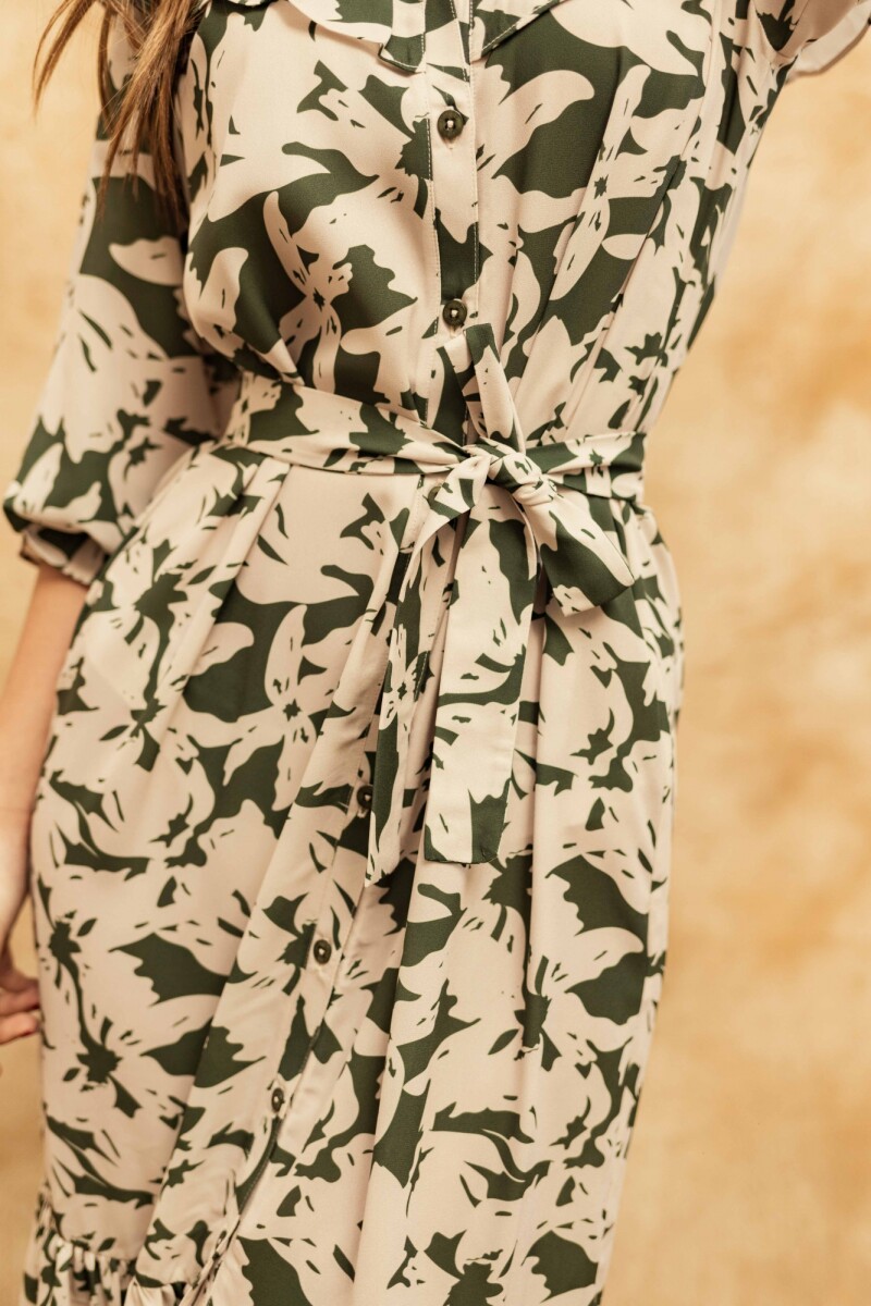 CAMISERO MARIE MAXI MOSS GREEN FLOWER CAMISERO MARIE MAXI MOSS GREEN FLOWER