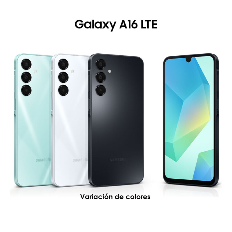 Samsung Galaxy A16, 128 GB + 4 GB de RAM, cámara de hasta 50 MP, pantalla 6.7, NFC, Ip54, batería 50 Samsung Galaxy A16, 128 Gb + 4 Gb De Ram, Cámara De Hasta 50 Mp, Pantalla 6.7, Nfc, Ip54, Batería 50